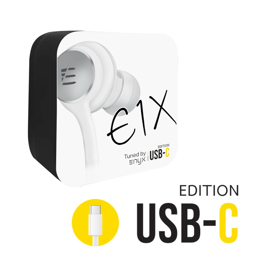 หูฟัง IN-EAR ENYX รุ่น E1X 3.5MM และ TYPE-C เสียงดี เบสแน่น มีไมโครโฟน สายสนทนา เซอร์ราวรอบทิศทาง สีขาว